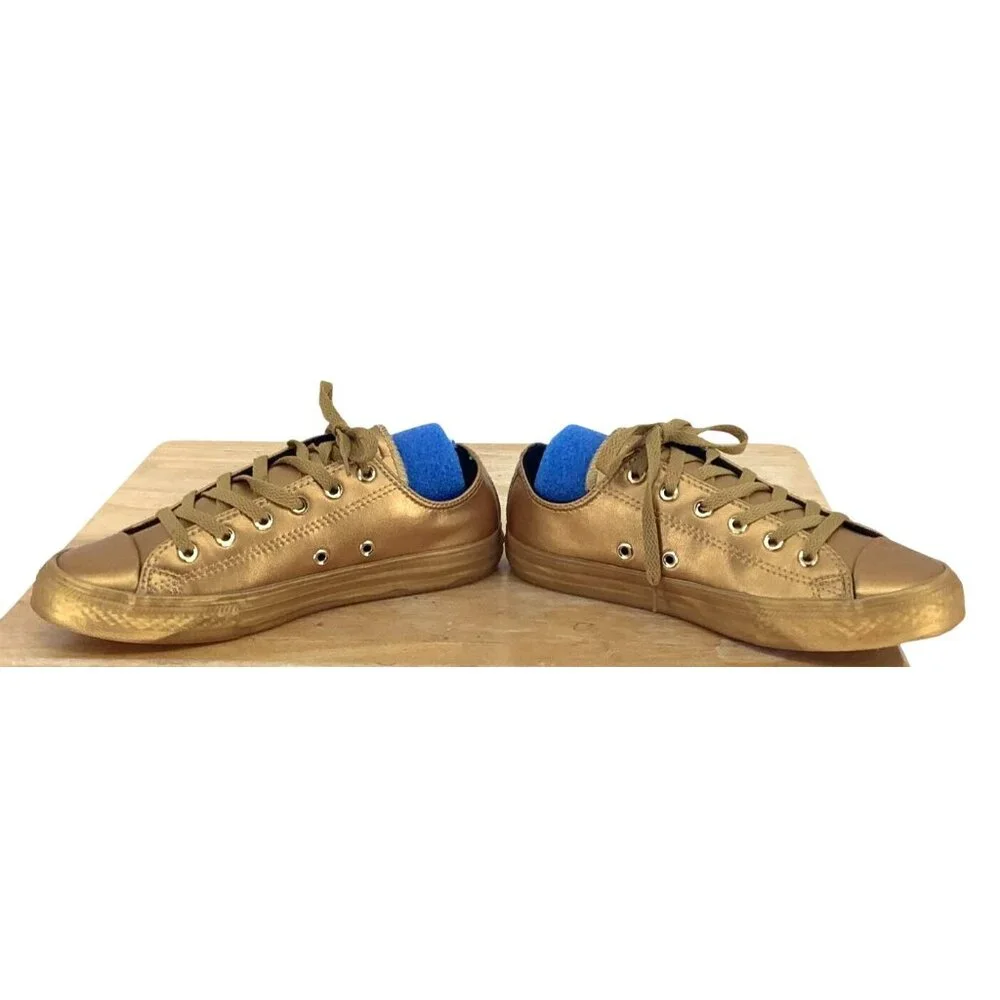 Converse Big Kids Boys Girls Low Top Sneakers Lace Up Gold Junior Size 4.5 - Picture 4 of 8